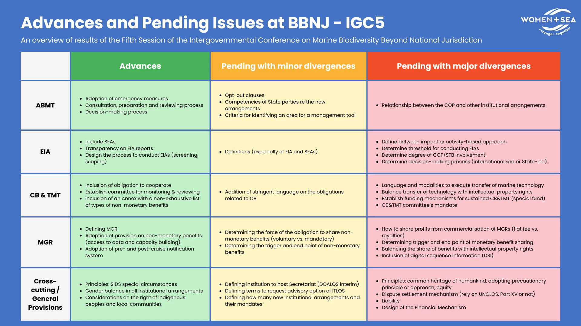 Overview Advances and Pending Issues at BBNJ IGC-5 final